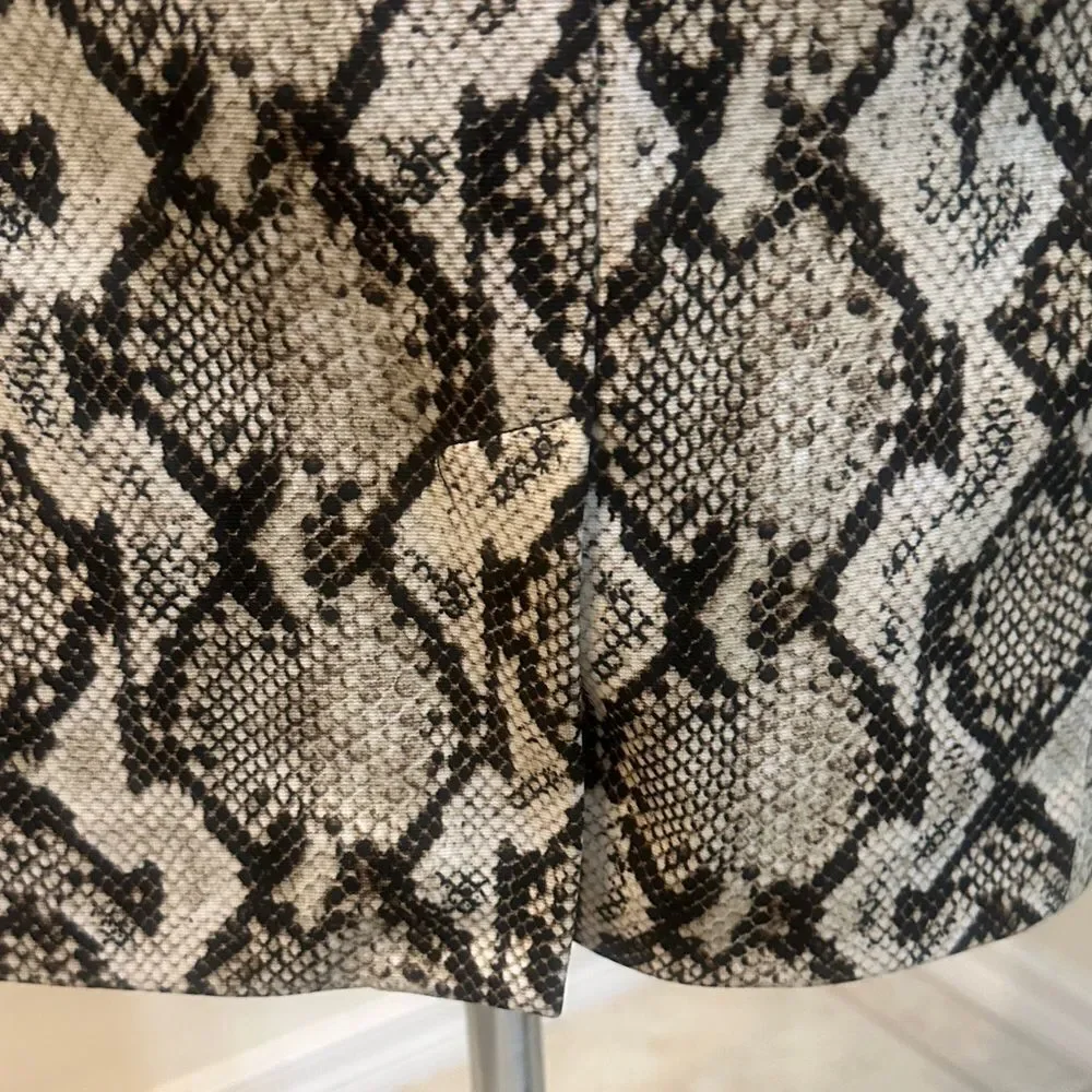 Michael Kors Snake Print Skirt w/ Gold Hip Zippers Size 10P